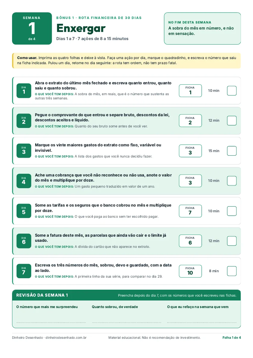 Primeira página do bônus Rota de 30 dias