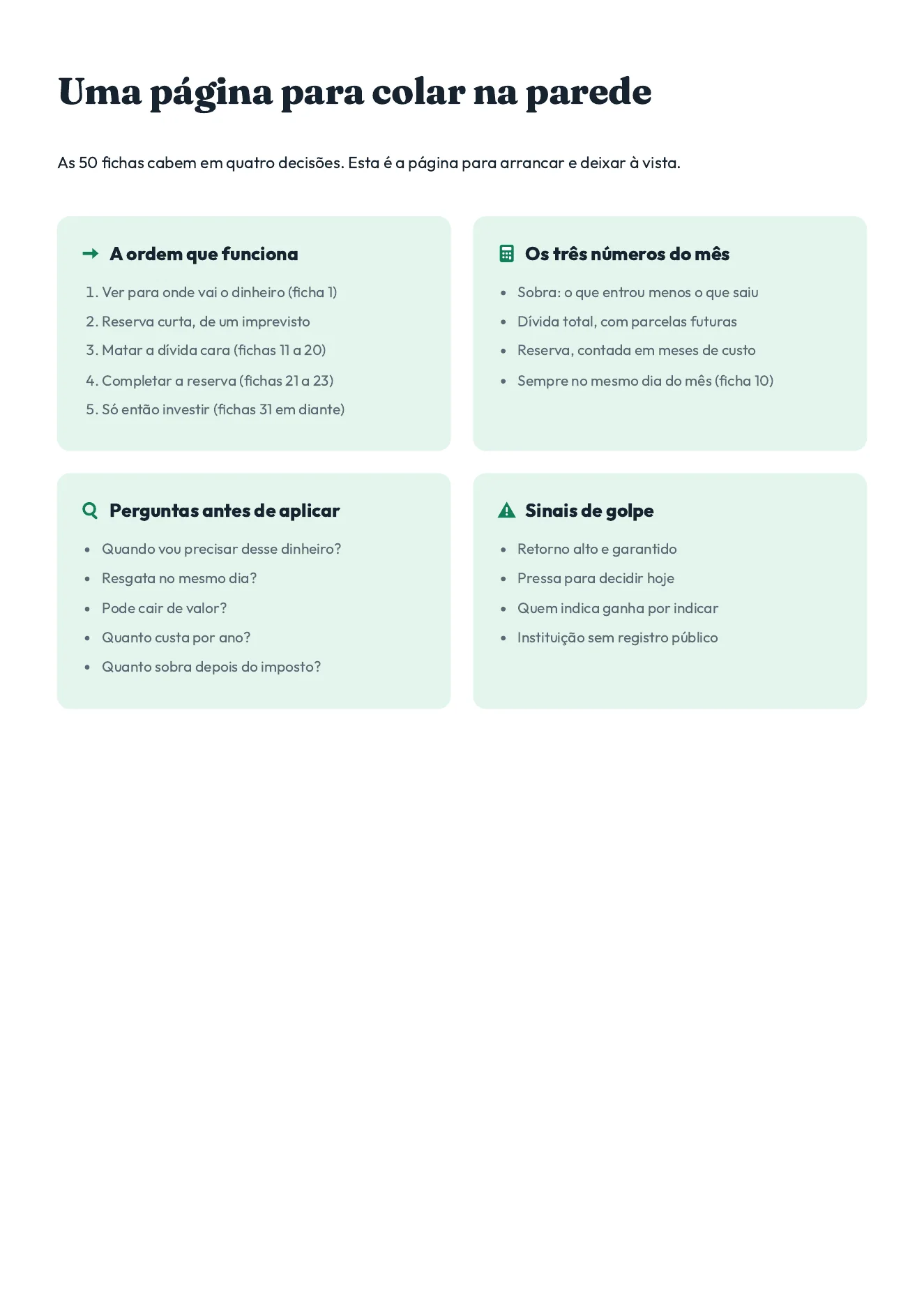 Parede: A página para arrancar e colar